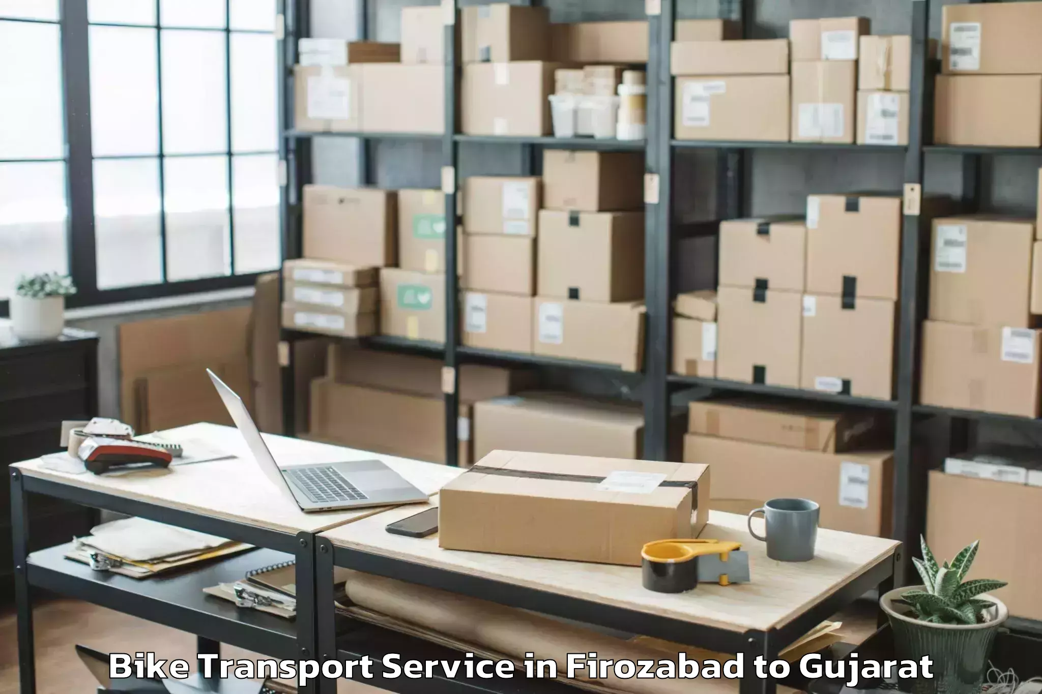 Easy Firozabad to Gujarat National Law Universit Bike Transport Booking